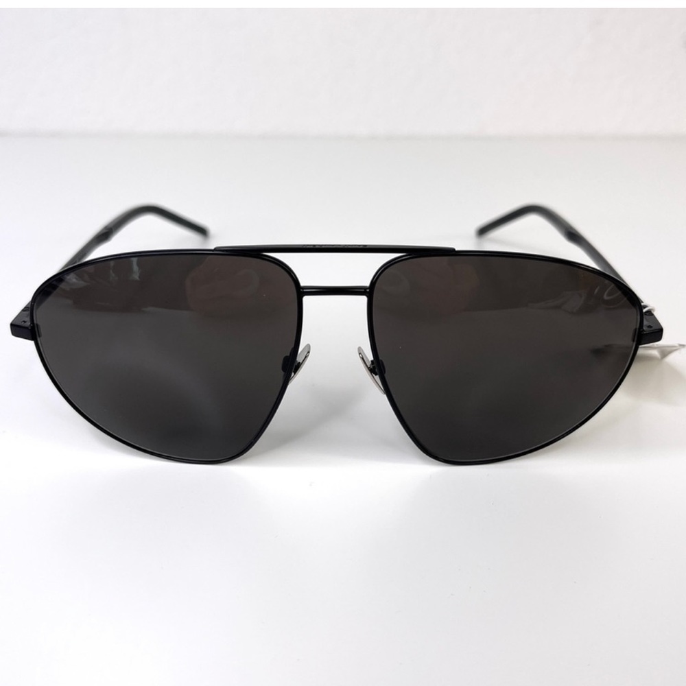 SAINT LAURENT Classic Aviator Sunglasses NEW 60mm Black Polarized - Picture 13 of 14